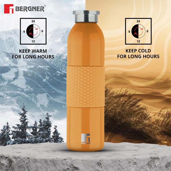 Bergner Walking Mid Grip Thermosteel Hot and Cold 600ml Flask, Double-Walled Bottle