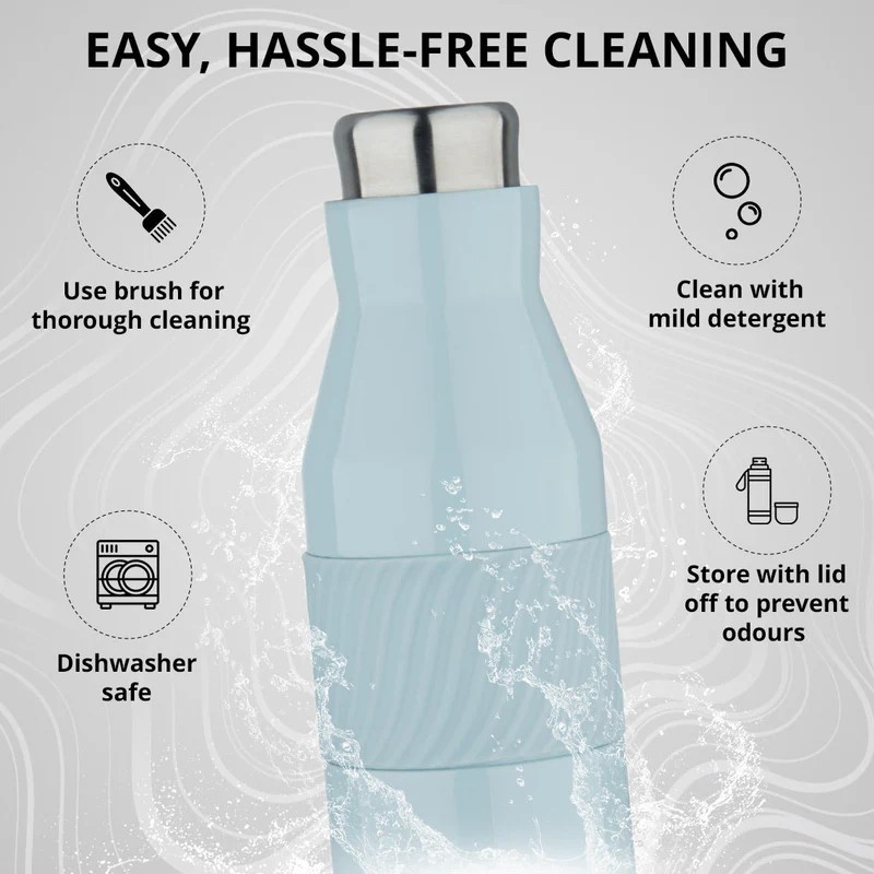 Bergner Walking Grip & Go Thermosteel Hot and Cold 600ml Flask | Double Walled Bottle