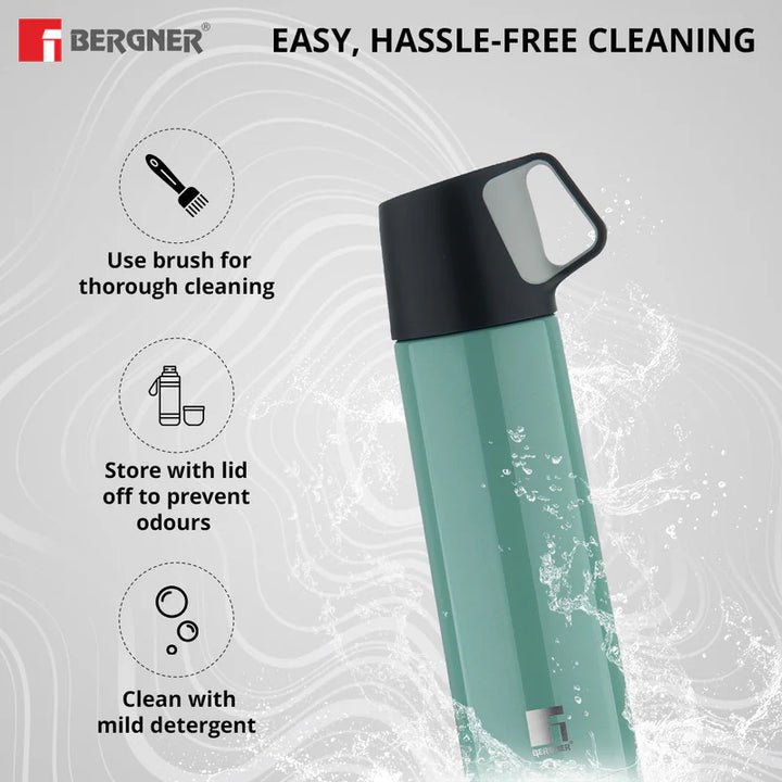 HydroCup 500ml Flask | Bergner Thermosteel Double-Walled Hot & Cold Bottle