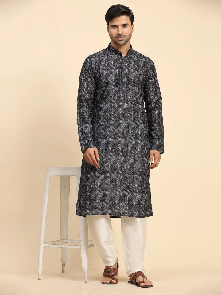 Men’s Black Kurta Set | Perfect for Festive Wear & Sangeet Celebration