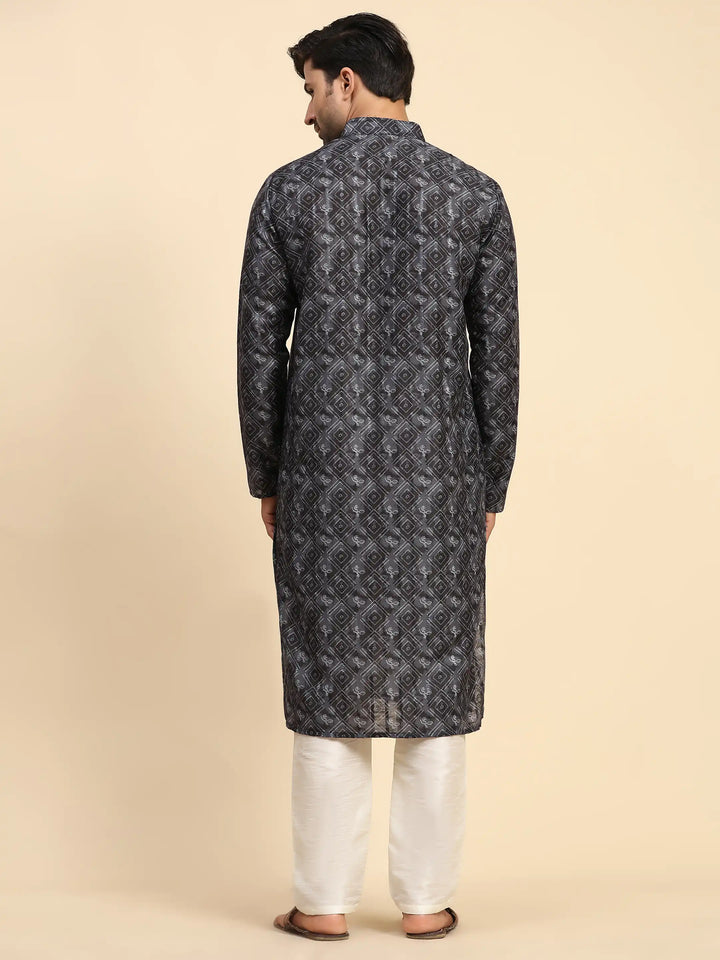 Men’s Black Kurta Set | Perfect for Festive Wear & Sangeet Celebration