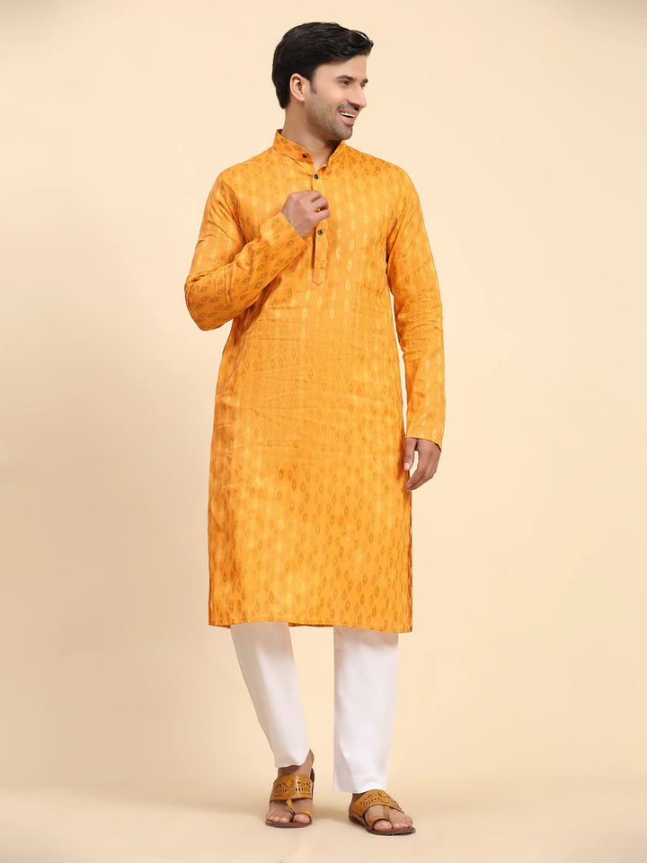 Traditional Light Orange Kurta Pajama | Pure Cotton Kurta for Men