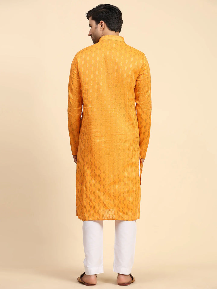 Traditional Light Orange Kurta Pajama | Pure Cotton Kurta for Men