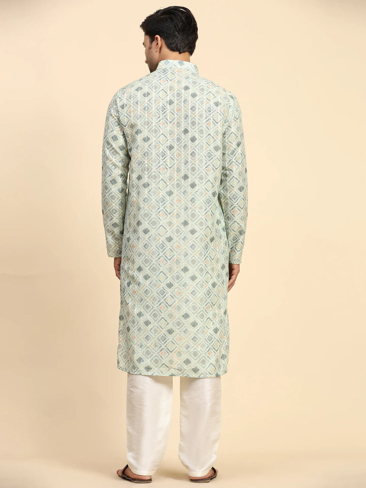 Light Green Kurta Set for Men | Perfect for Mehandi & Haldi Ceremonies