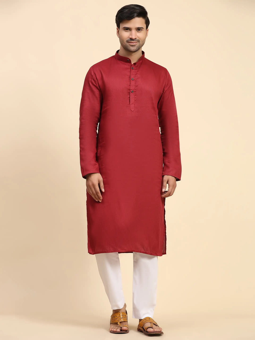 Maroon Kurta Pajama | Men’s Festive Kurta Set with Embroidery