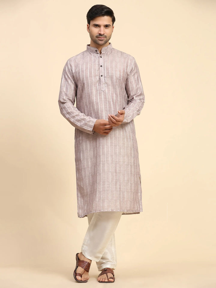 Men’s Light Mauve Kurta Set | Ideal for Sangeet & Festive Occasions