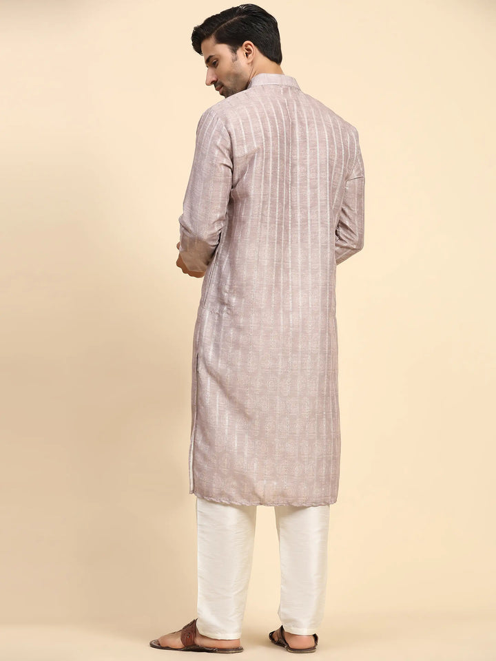 Men’s Light Mauve Kurta Set | Ideal for Sangeet & Festive Occasions