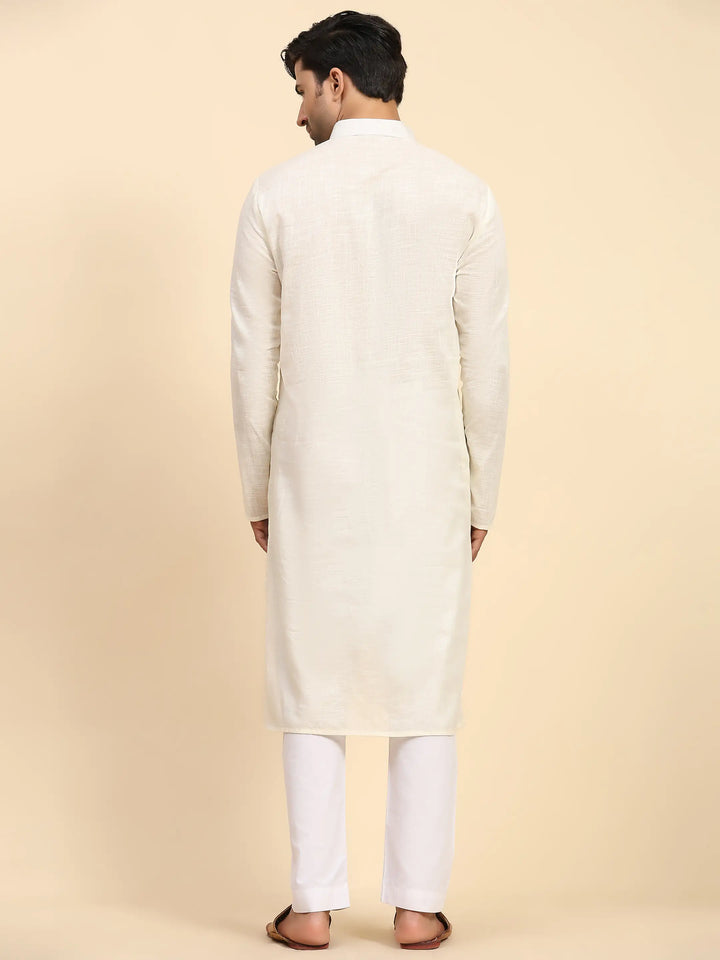 Elegant Off-White Kurta Pajama Set | Perfect for Festive Celebrations