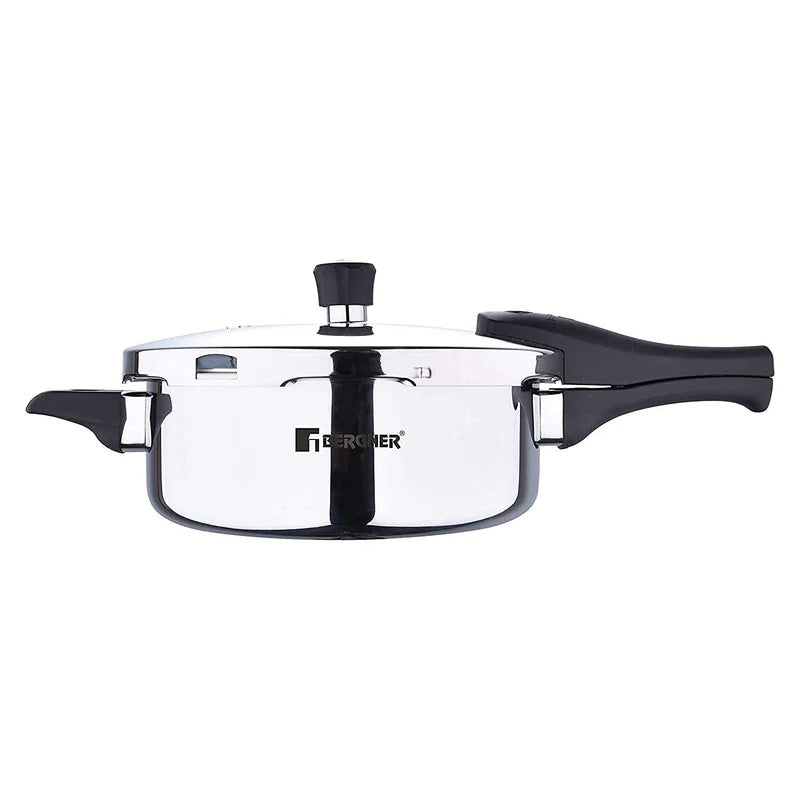Bergner Argent 3.5L Triply Stainless Steel Pressure Pan | Safe Cooking