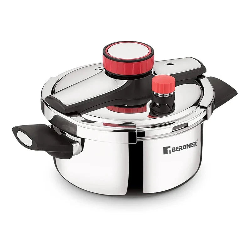 Bergner Capri Triply Pressure Cooker with Safety Lock - SilverBin