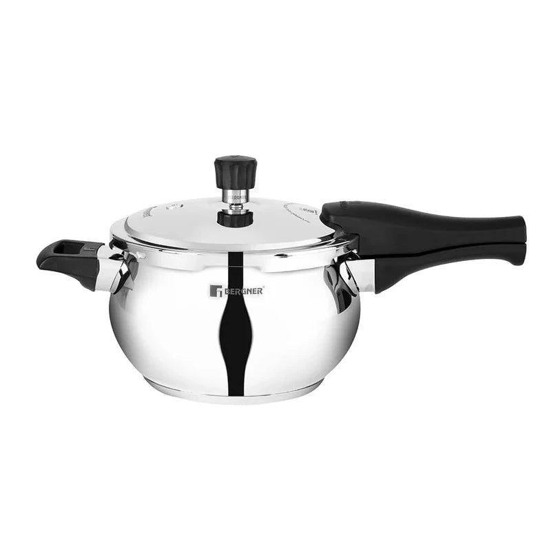 Bergner Pura Belly Shape Stainless Steel Pressure Cooker - SilverBin