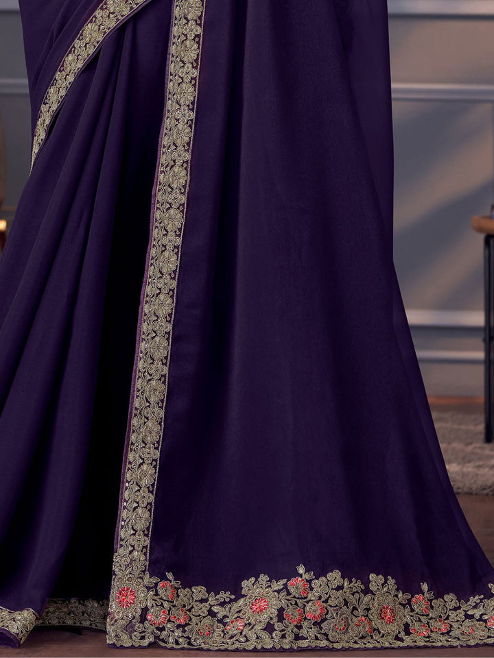 Best Navy Blue Georgette Saree for Engagements