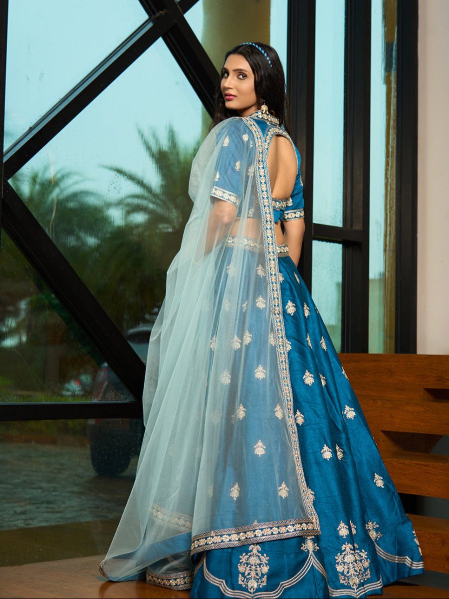 Best at Prices Blue Art Silk Lehenga Choli | Shop Now | SilverBin

