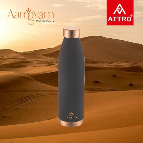 Attro 1000ml Copper Bottle | Matte Finish, Authentic Ayurveda Benefits
