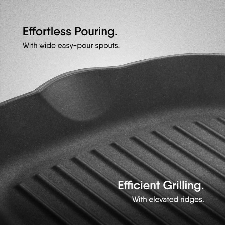 Stahl Blacksmith Cast Iron Grill Pan | Enameled, Rust-Free, 28cm | Gas & Induction Safe