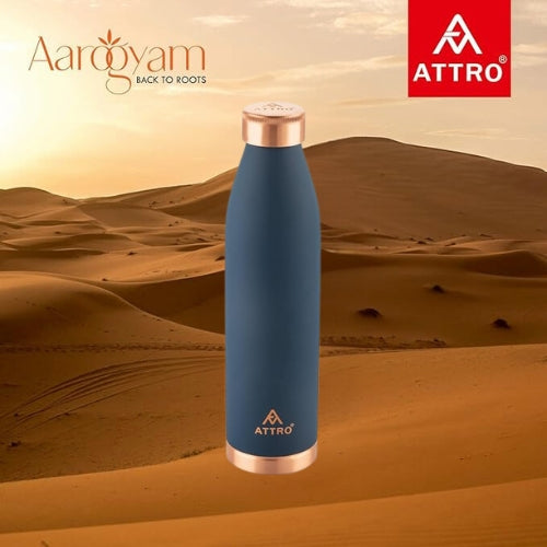 Attro 1000ml Copper Bottle | Matte Finish, Authentic Ayurveda Benefits