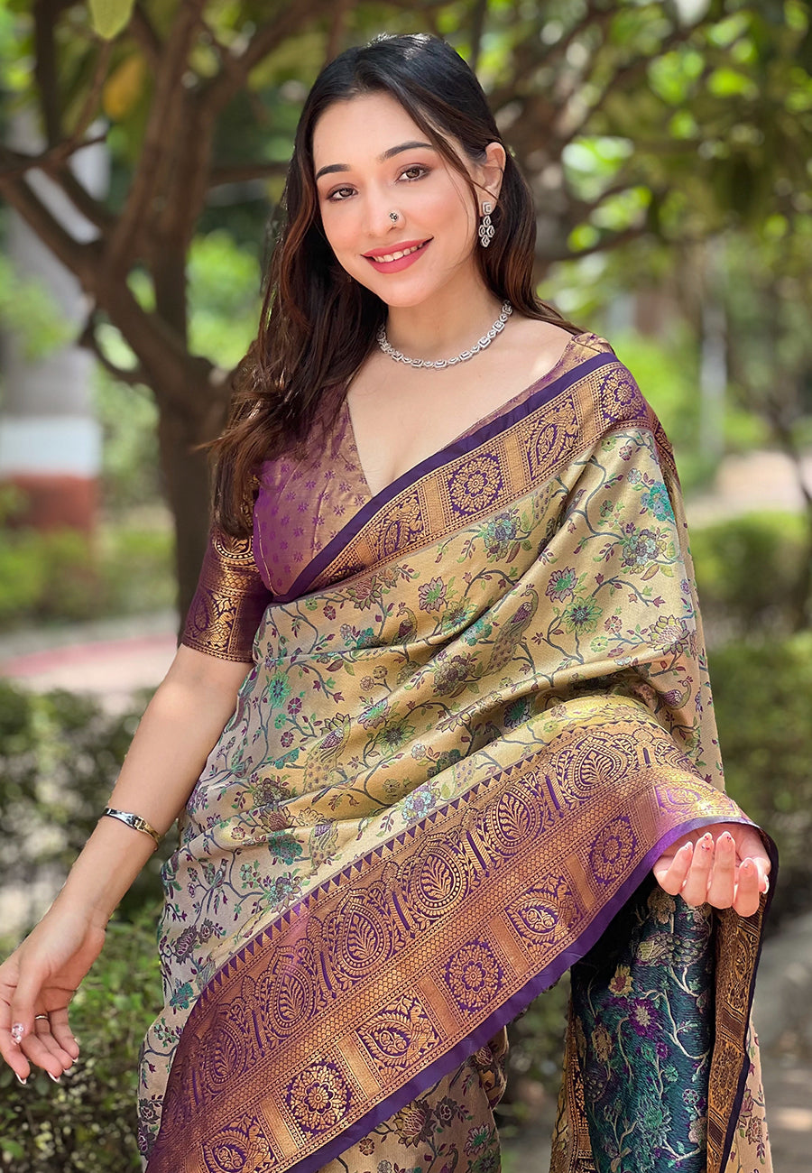 Buy Soft Wine Beautiful Woven Silk Saree – Ideal Wedding & Party Wear
