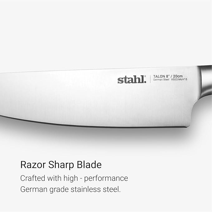 Chef Knife Talon Series Stahl | Walnut Wood Handle, 8 Inches / 20 cm