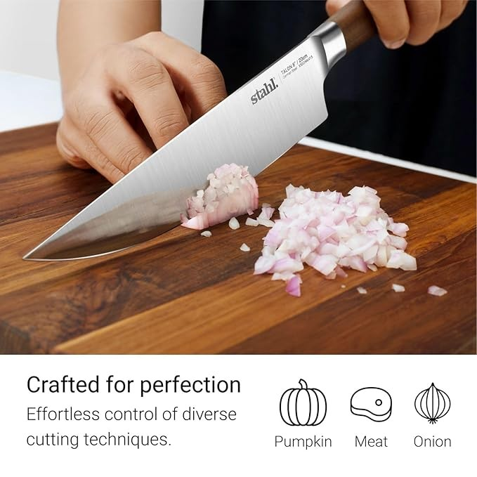 Chef Knife Talon Series Stahl | Walnut Wood Handle, 8 Inches / 20 cm