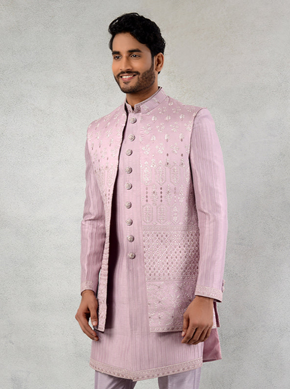 Pink Indo Western Outfit for Men | Modern Elegance for Weddings
