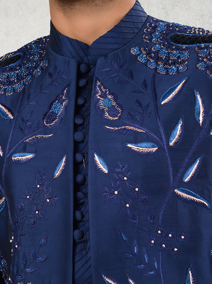 Stylish Blue Indo Western Dress | Men's Ethnic Clothing for Sangeet