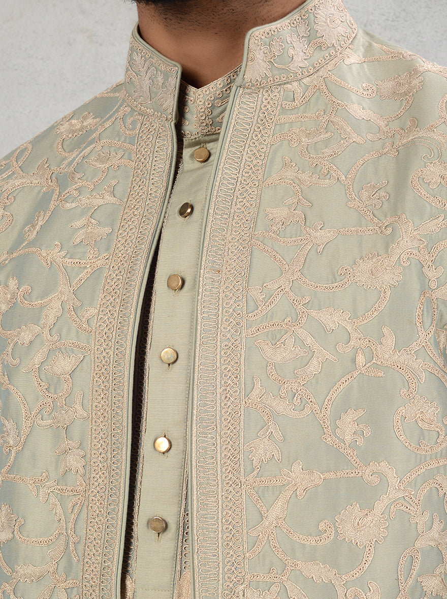 Stylish Pista Green Indo Western Attire for Men | Special Occasions