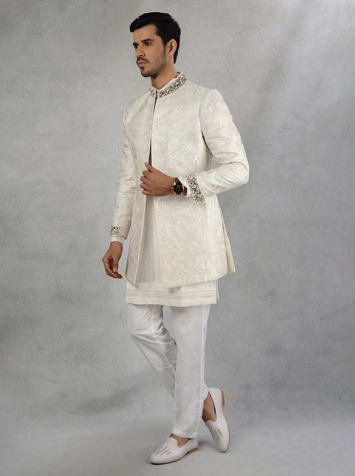 Off-White Indo Western Clothing for Men | Blend Tradition & Style