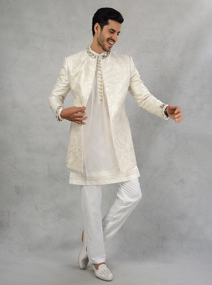 Off-White Indo Western Clothing for Men | Blend Tradition & Style