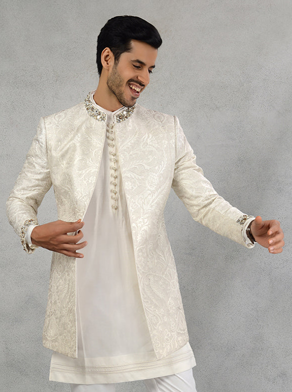 Off-White Indo Western Clothing for Men | Blend Tradition & Style
