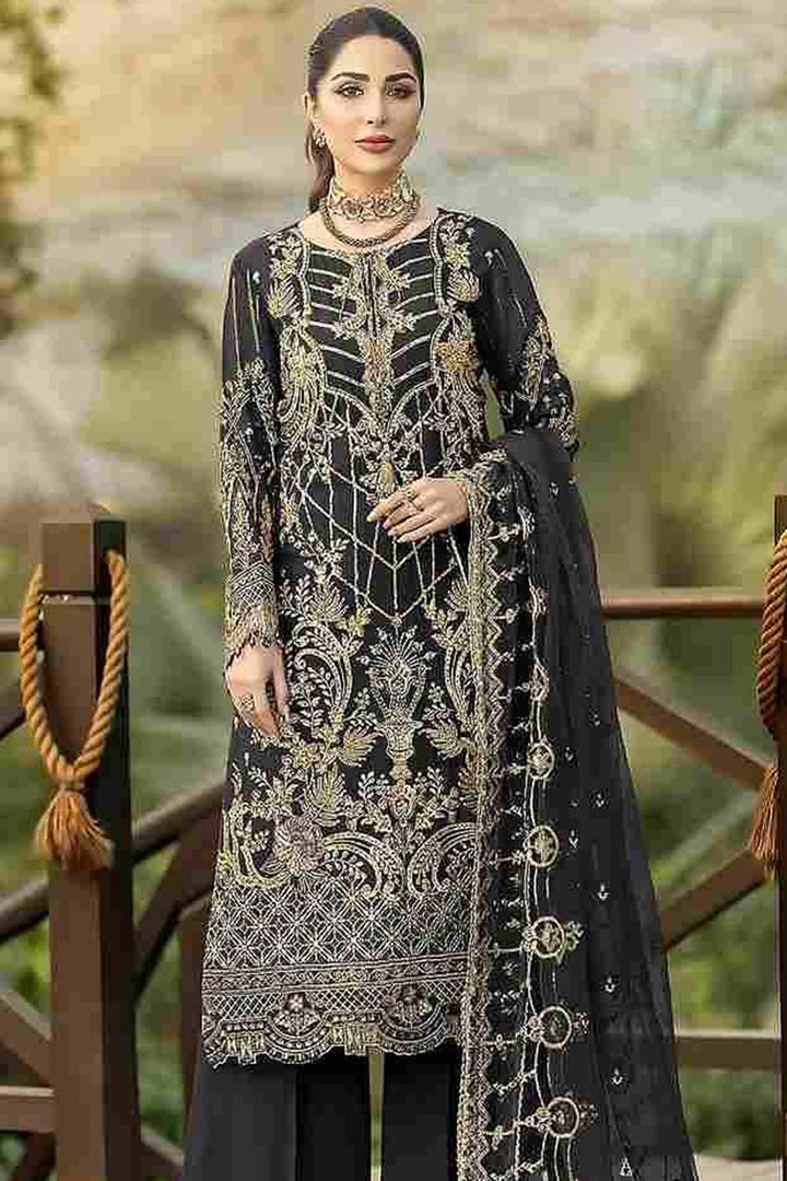 Premium Black Salwar Suit | Georgette Fabric & Moti Work