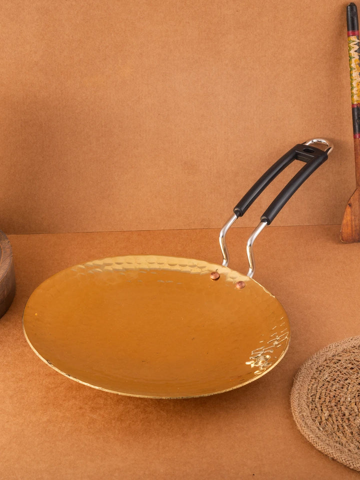 Brass Roti Tawa Non-Stick Roasting Pan | 10-Inch Durable & Healthy