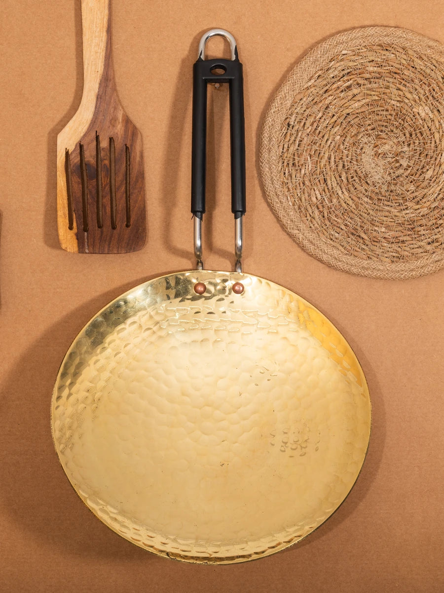 Brass Roti Tawa Non-Stick Roasting Pan | 10-Inch Durable & Healthy