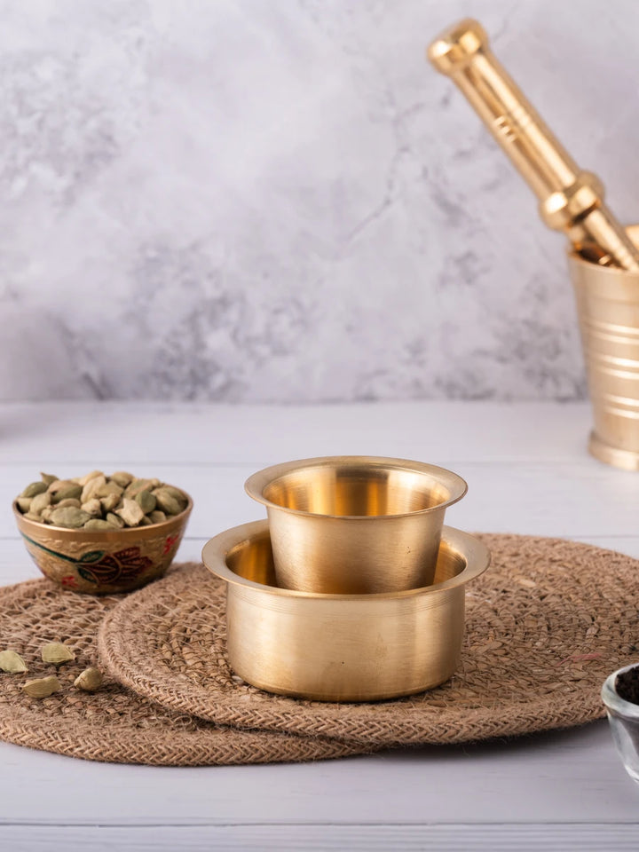 Durable Brass Coffee Dabara Set | Radiant Finish Perfect for Gifting