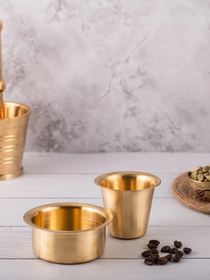 Durable Brass Coffee Dabara Set | Radiant Finish Perfect for Gifting