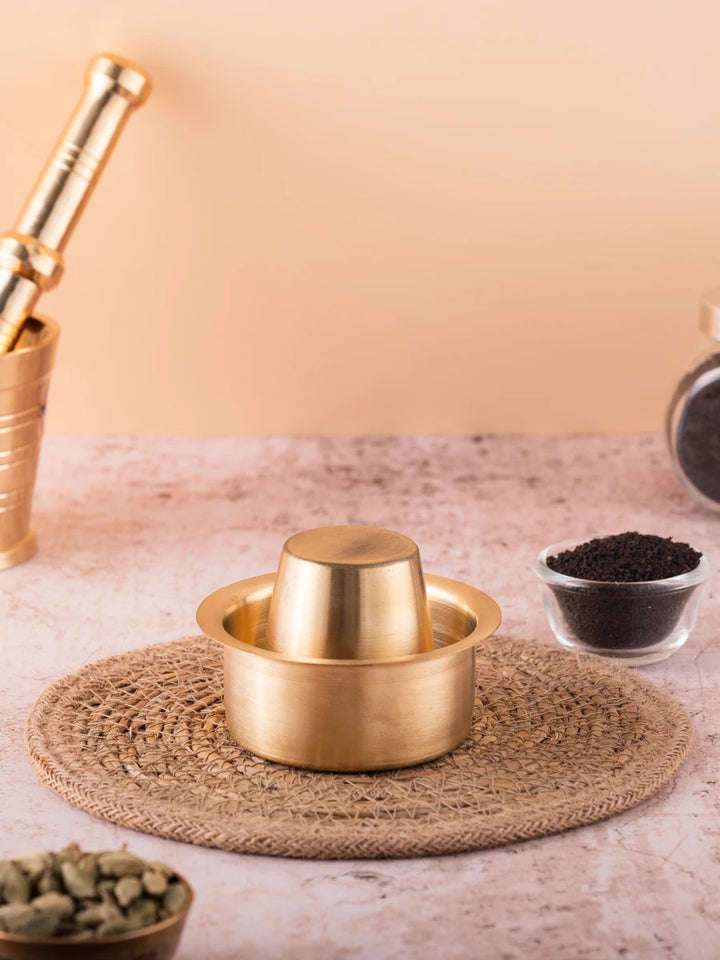 Durable Brass Coffee Dabara Set | Radiant Finish Perfect for Gifting