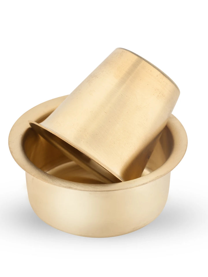 Durable Brass Coffee Dabara Set | Radiant Finish Perfect for Gifting