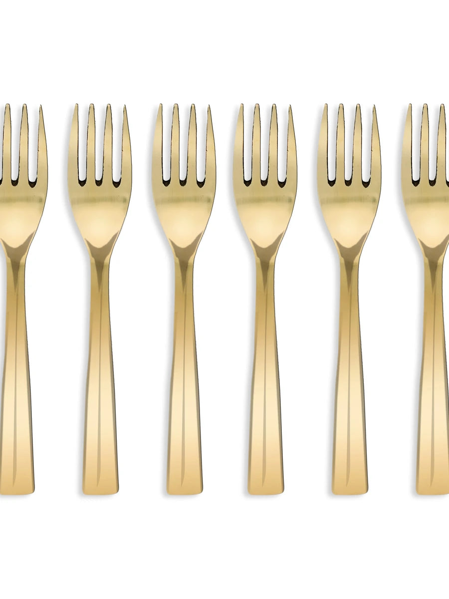 Traditional Kansa Fork Set 6PC | Glossy Finish for Dining