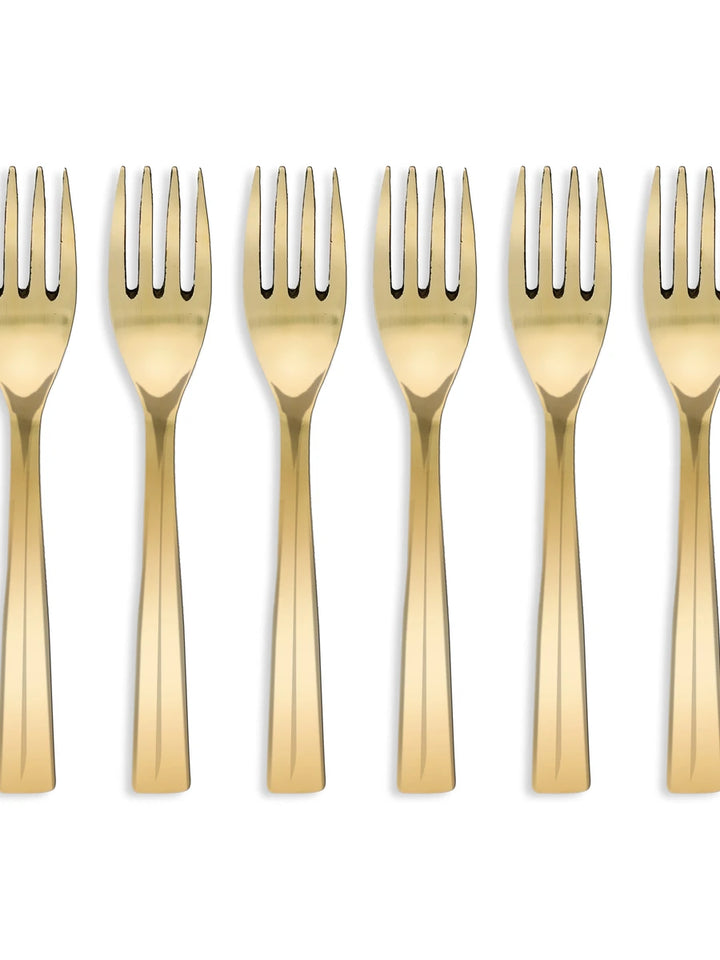 Traditional Kansa Fork Set 6PC | Glossy Finish for Dining