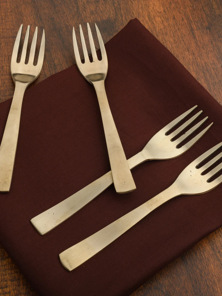 Traditional Kansa Matte Fork Set 6PC | Durable & Stylish Tableware
