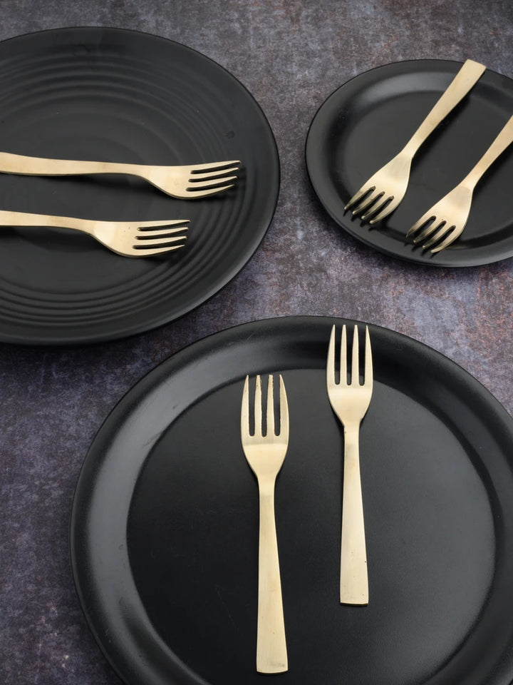 Traditional Kansa Matte Fork Set 6PC | Durable & Stylish Tableware