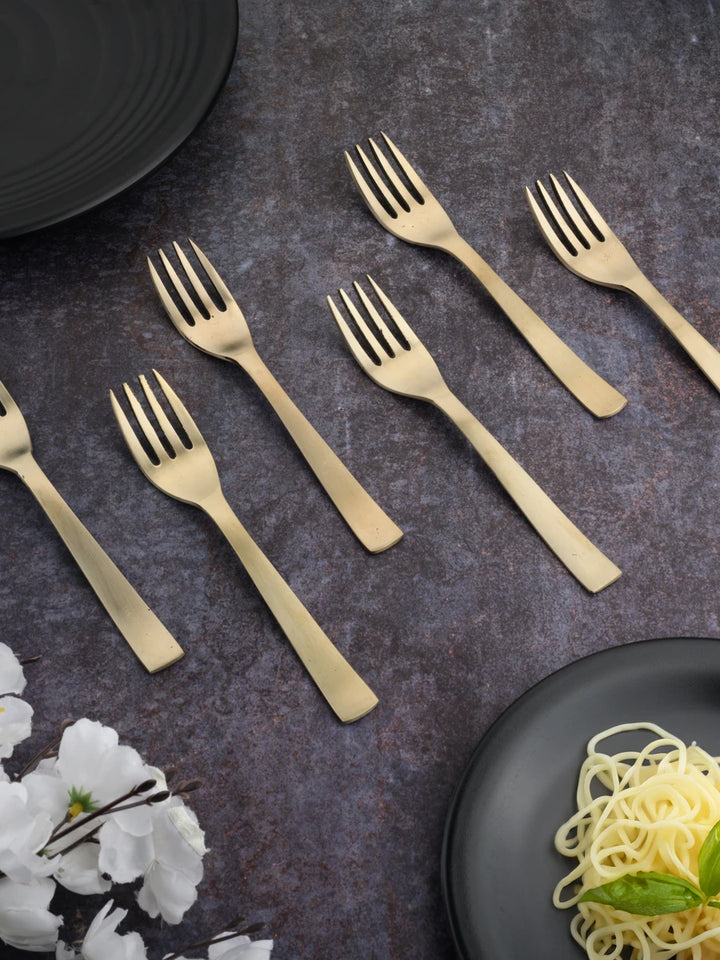 Traditional Kansa Matte Fork Set 6PC | Durable & Stylish Tableware