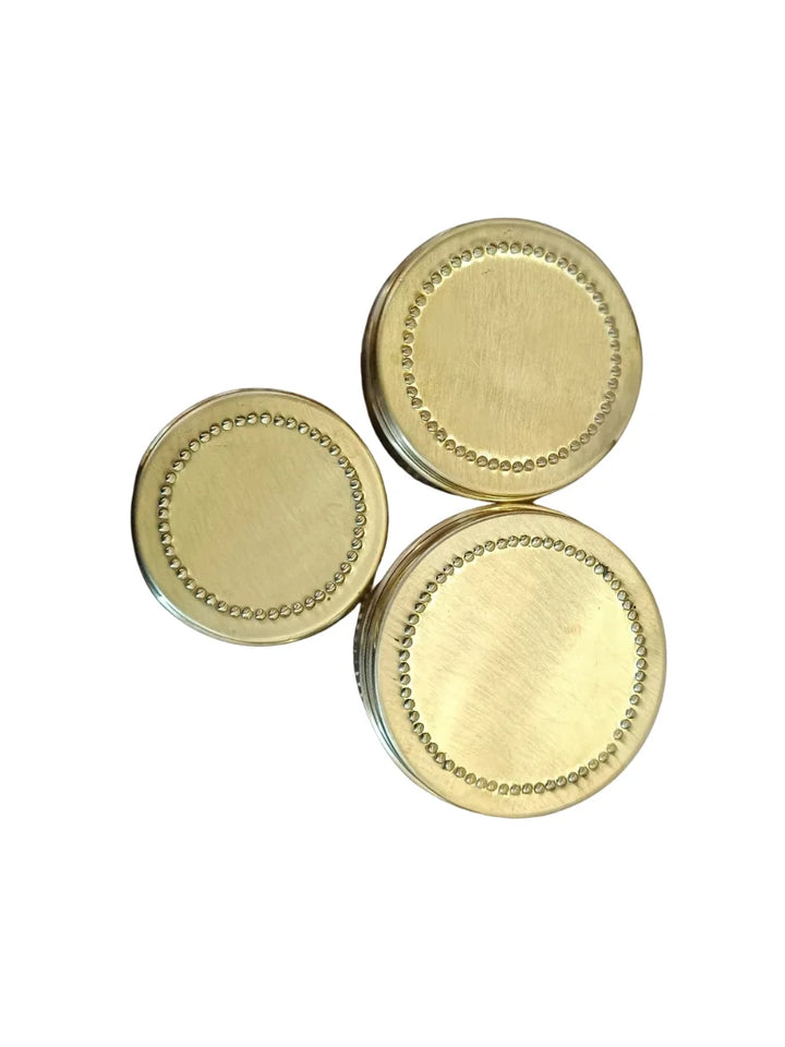 Prasadam - Brass Laddoo Serving Box Set | Matt Finish Box Collection