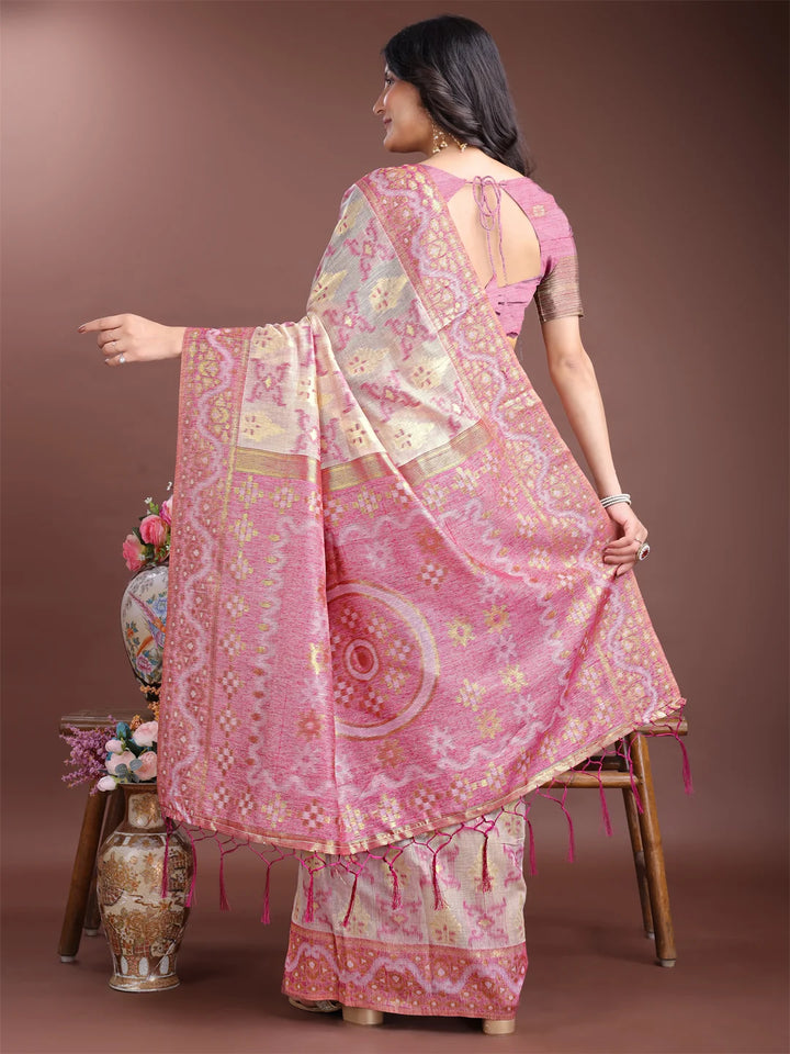 Designer Jacquard saree in royal purple shade

