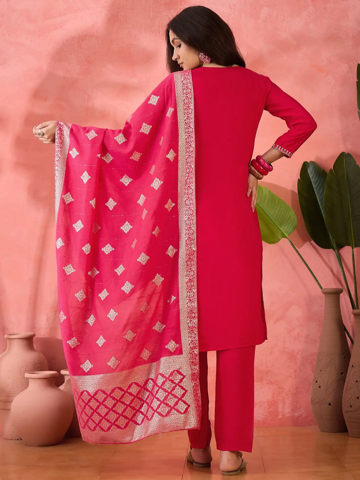Designer Pink Salwar Kameez with Dupatta