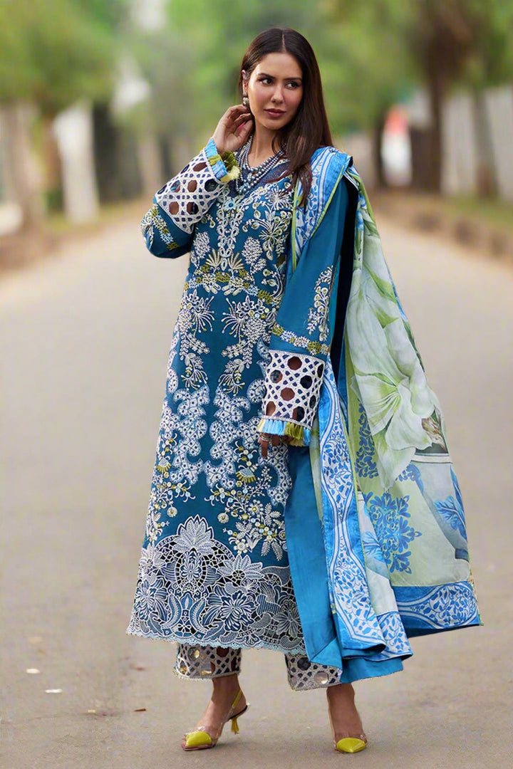 Designer Teal Blue Salwar Kameez | Heavy Rayon with Cotton Digital Dupatta