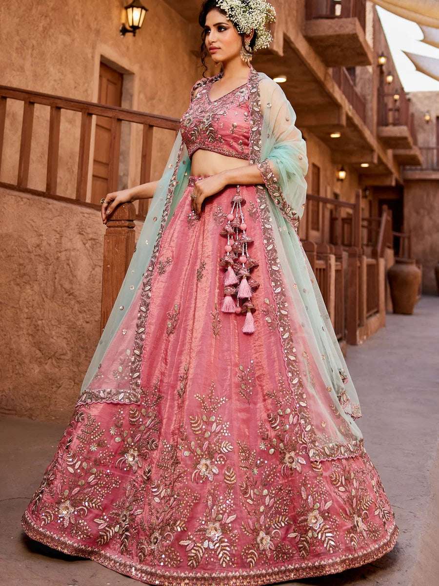 Designer dusty pink lehenga choli