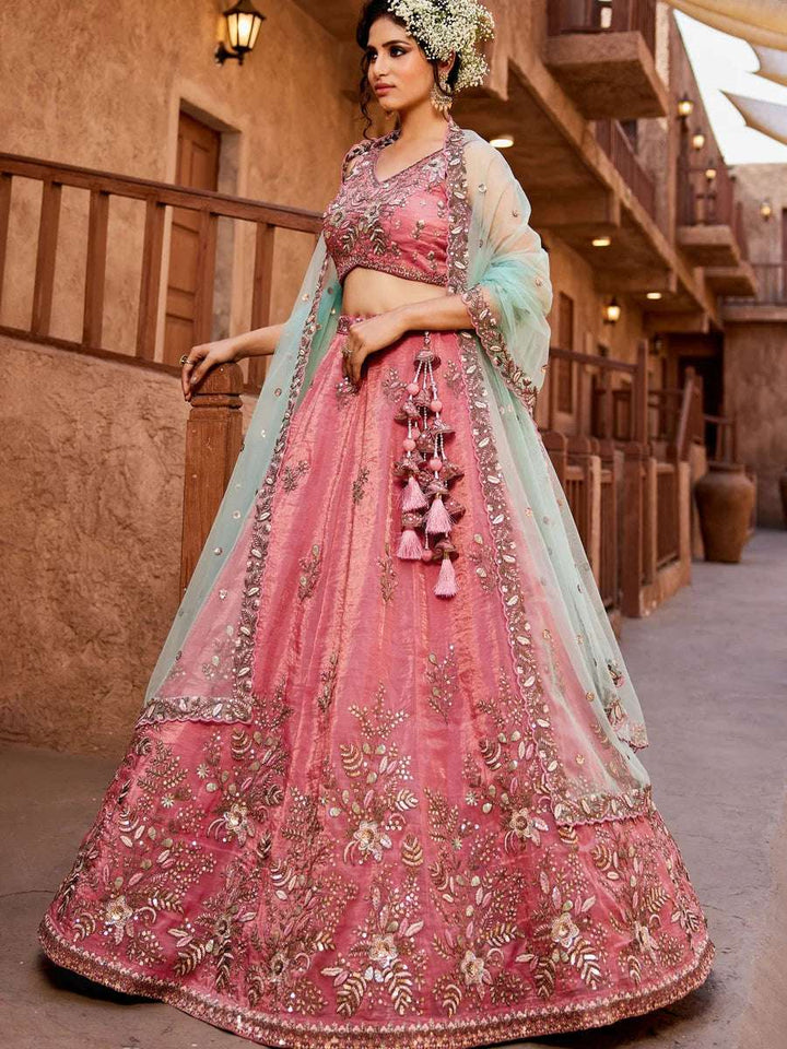 Designer dusty pink lehenga choli