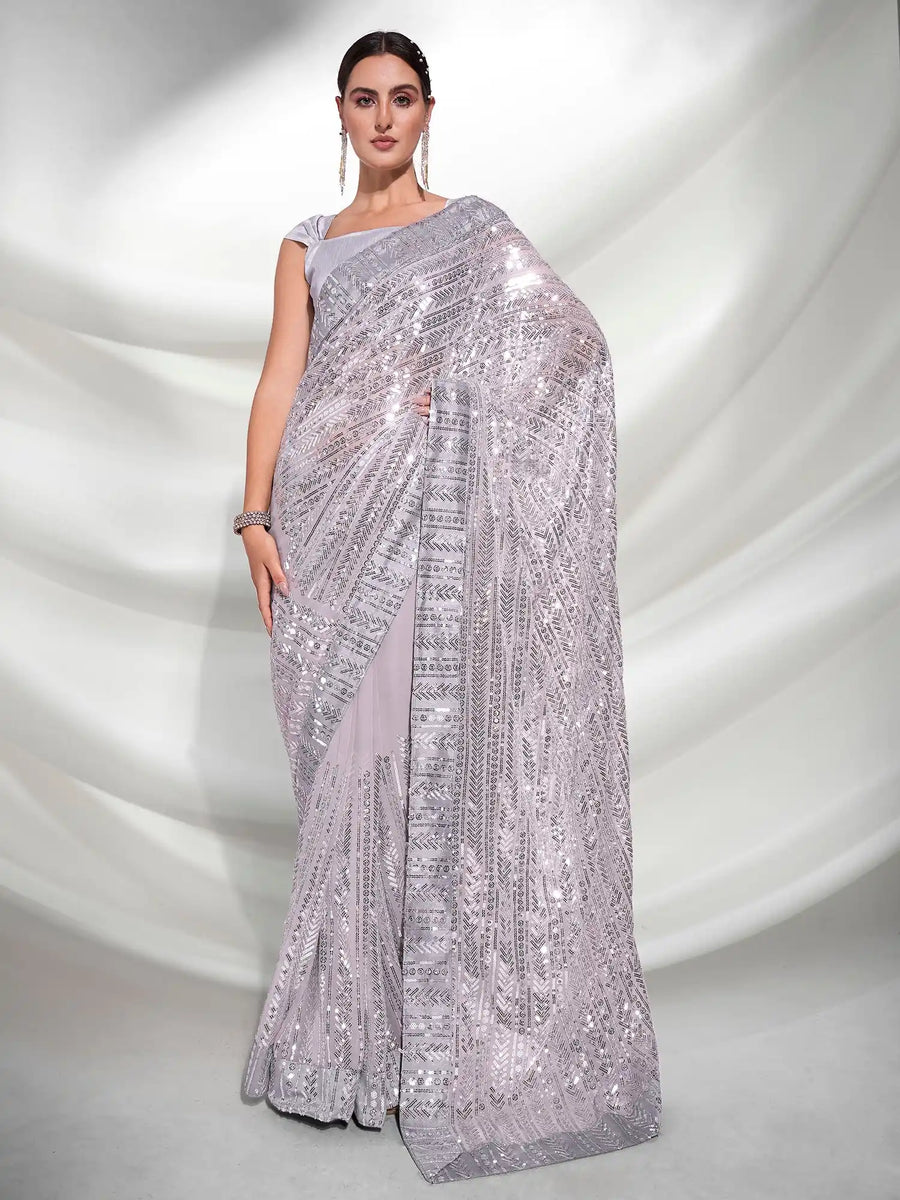 Designer georgette saree heavy sequence embroidery

