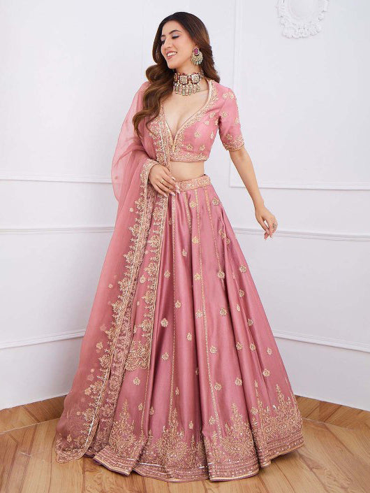 Designer pink lehenga choli set