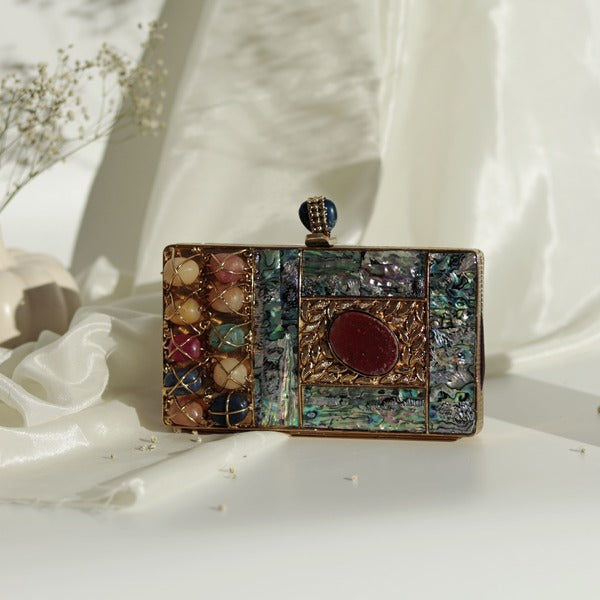 Disha Mother of Pearl Clutch | Handcrafted Luxury Evening Bag
